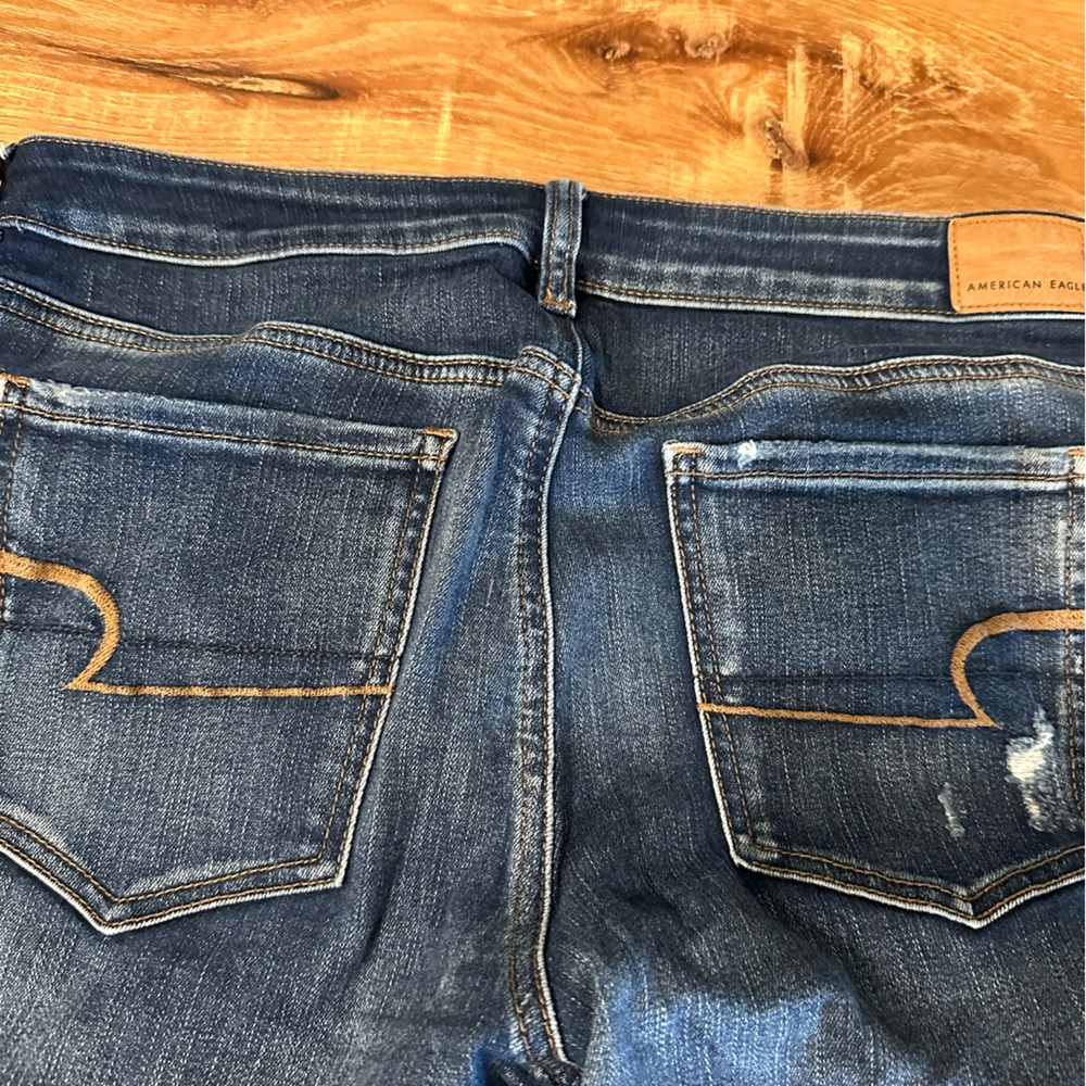 American Eagle Outfitters Ripped Blue Skinny Jeans - Picture 8 of 9